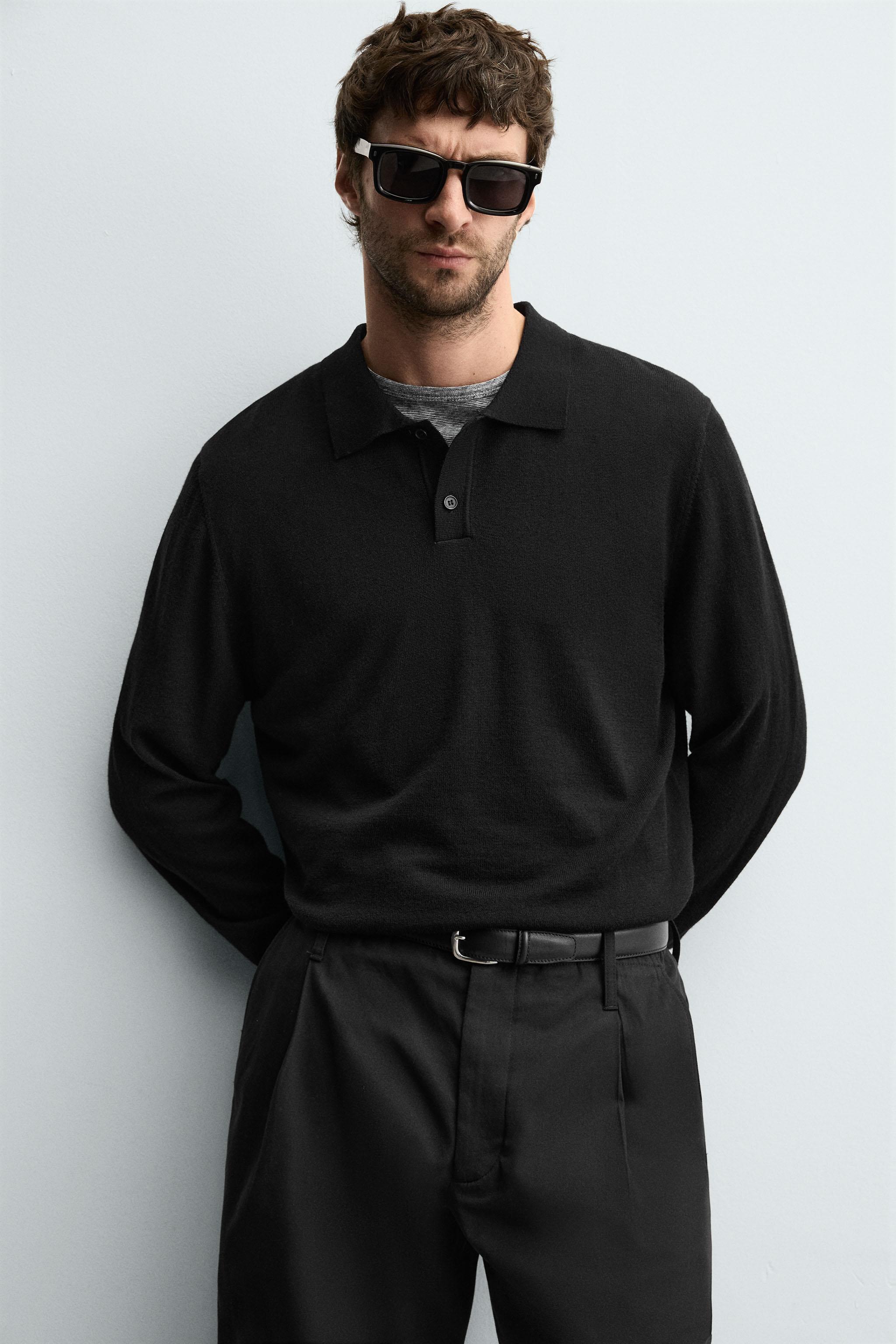 100% WOOL KNIT POLO SHIRT